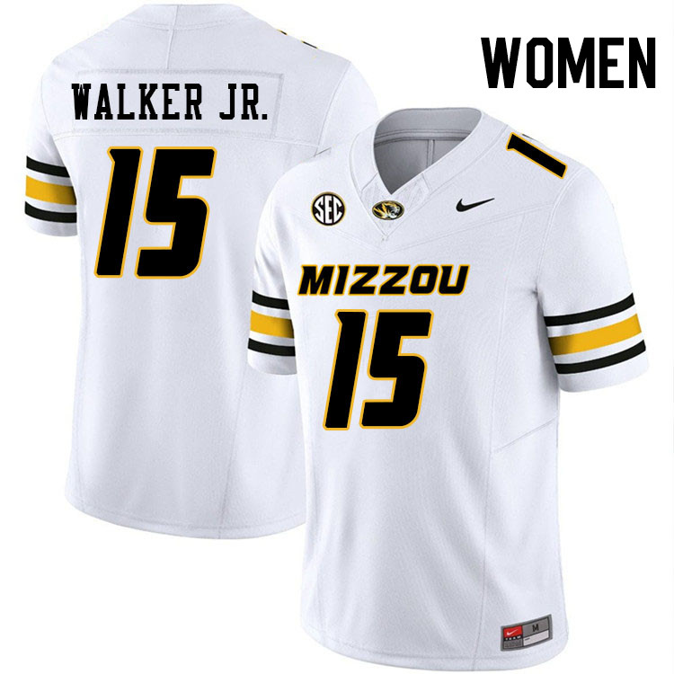 Women #15 Johnny Walker Jr. Missouri Tigers College Football Jerseys Stitched-White